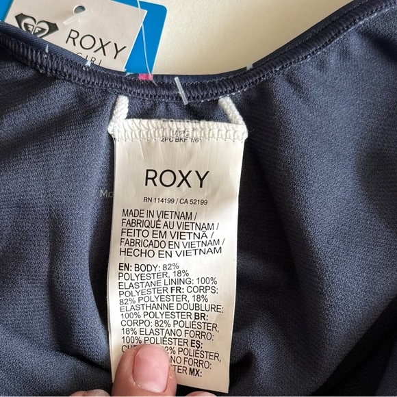 Roxy Girl Floral Kids Swimwear in Navy Blue Size 16 NWT - Picture 4 of 6